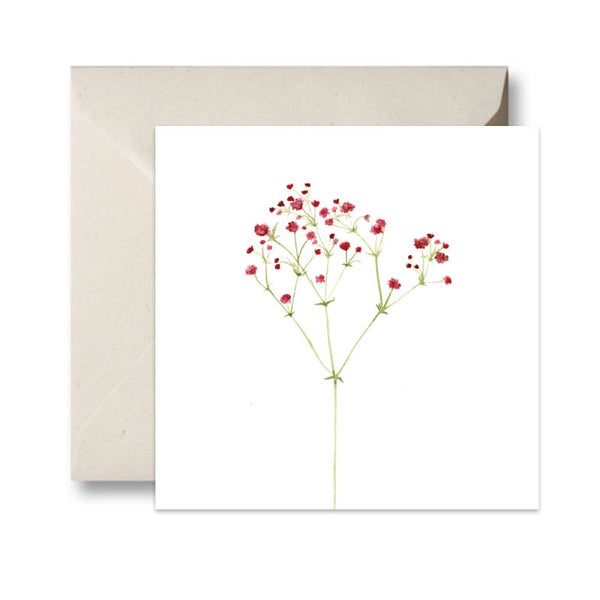 Een roze wolk gipskruid dubbele kaart