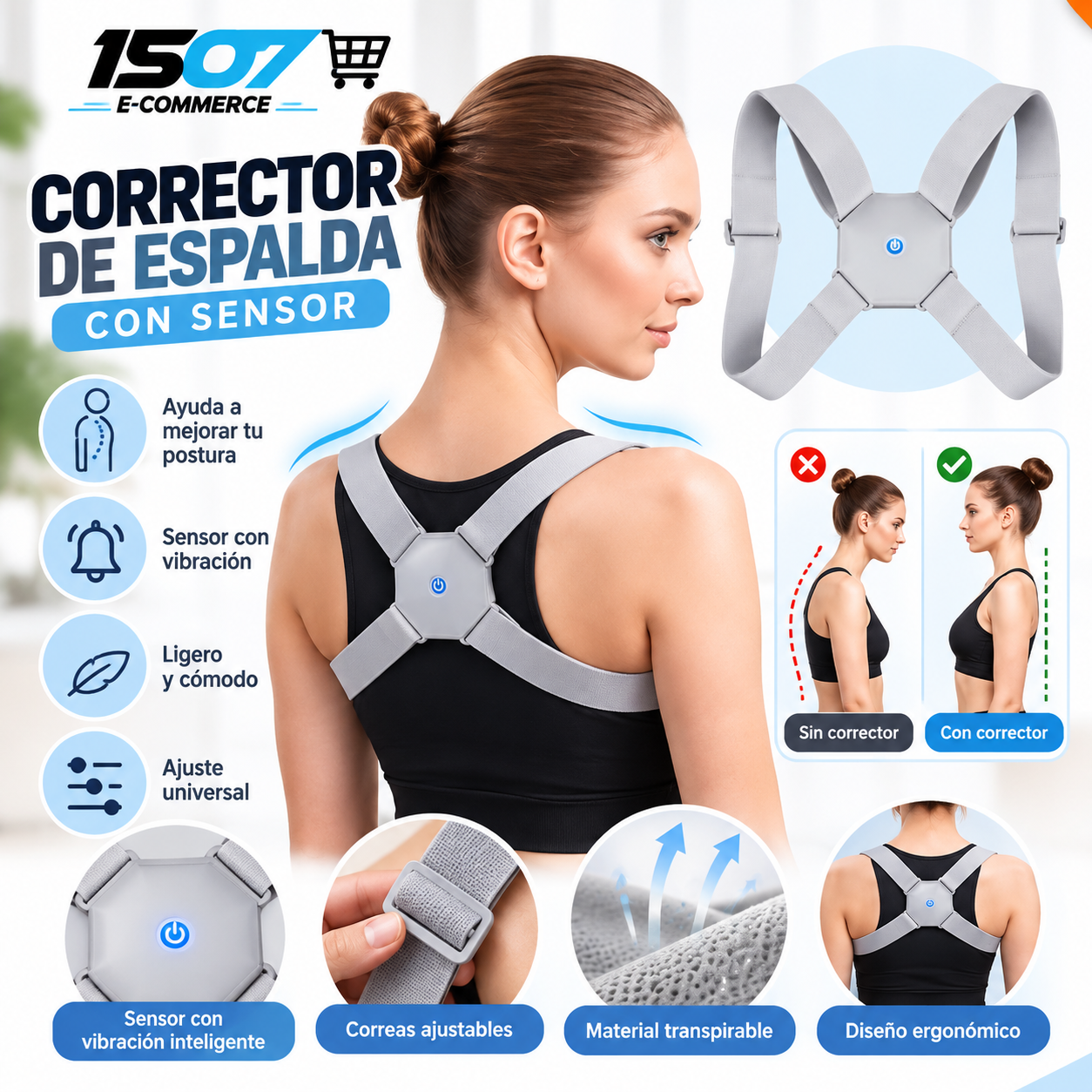 Corrector de Espalda con Sensor