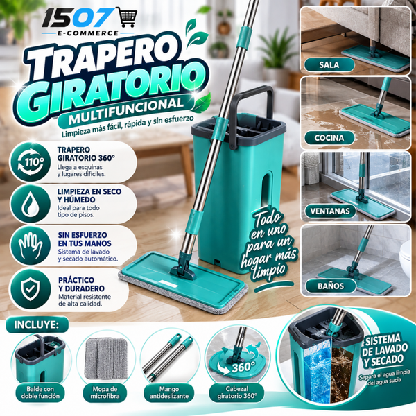 Trapero Giratorio Multifuncional con Balde