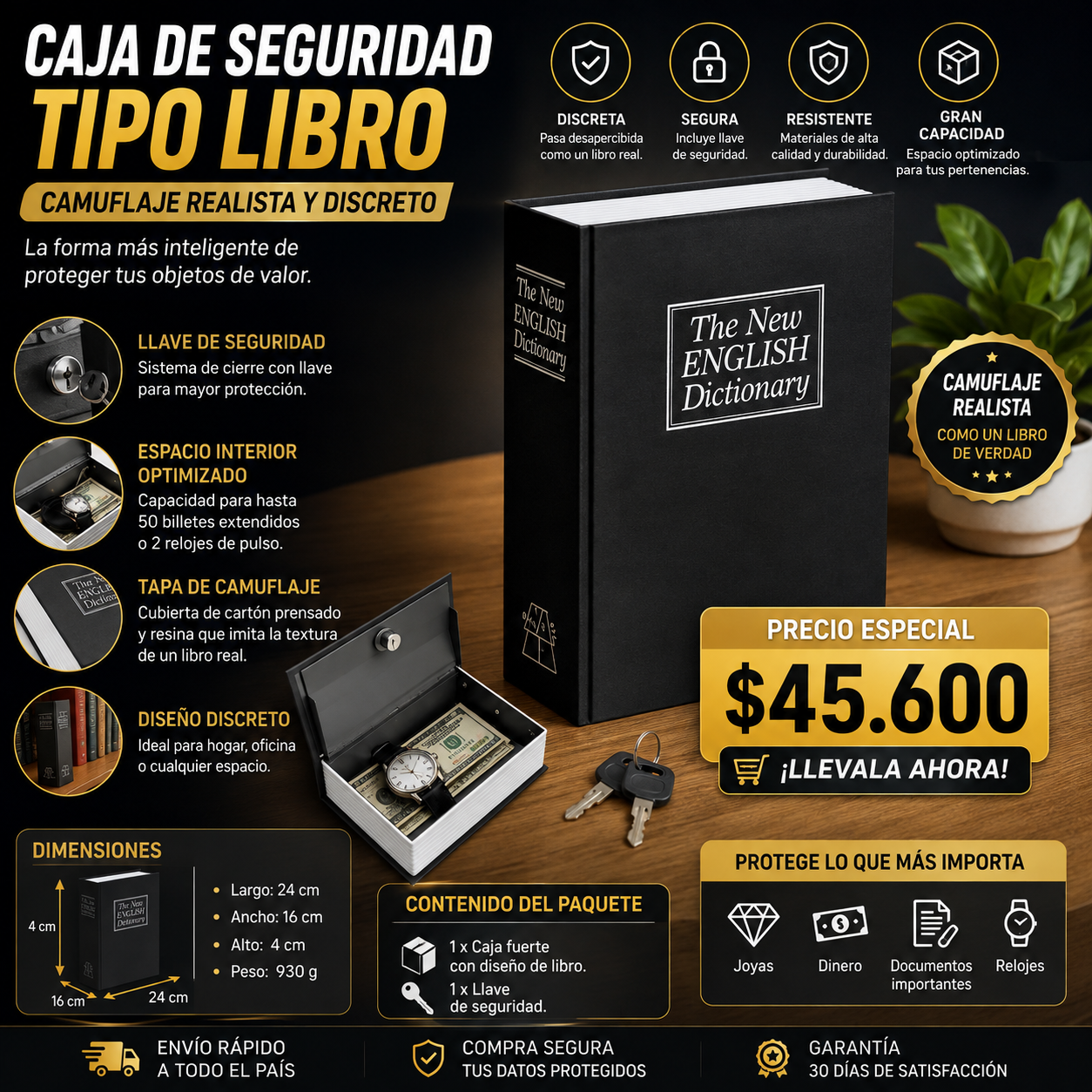 Caja de seguridad tipo libro V
