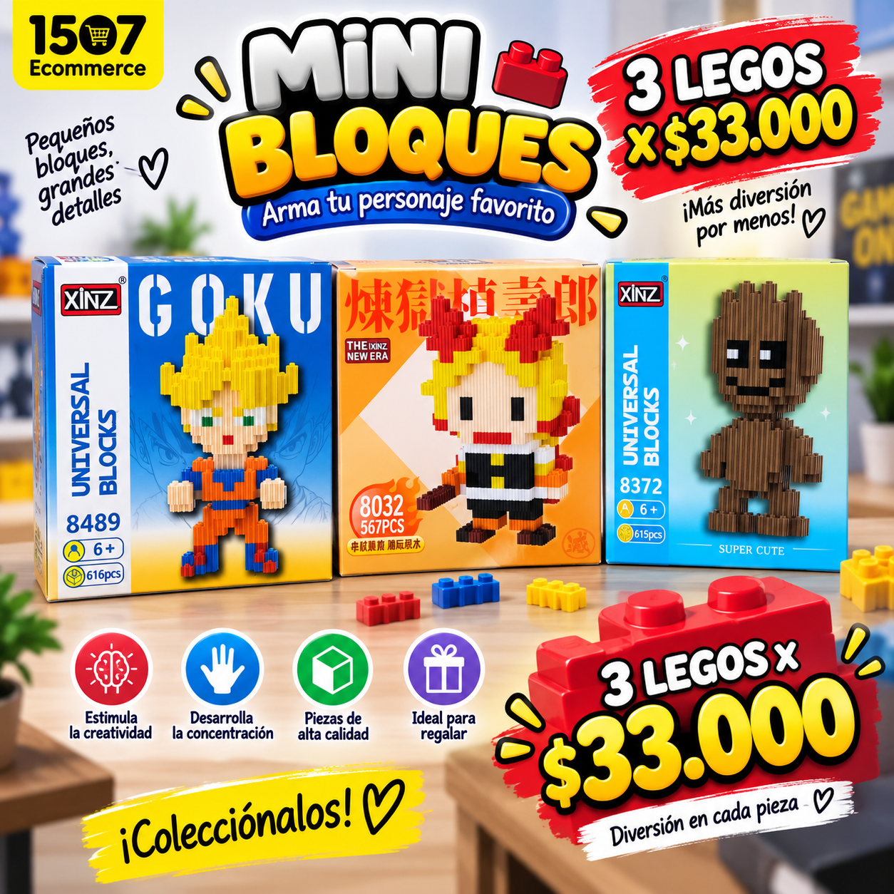 🧱 Mini Bloques de Construcción – Personajes
