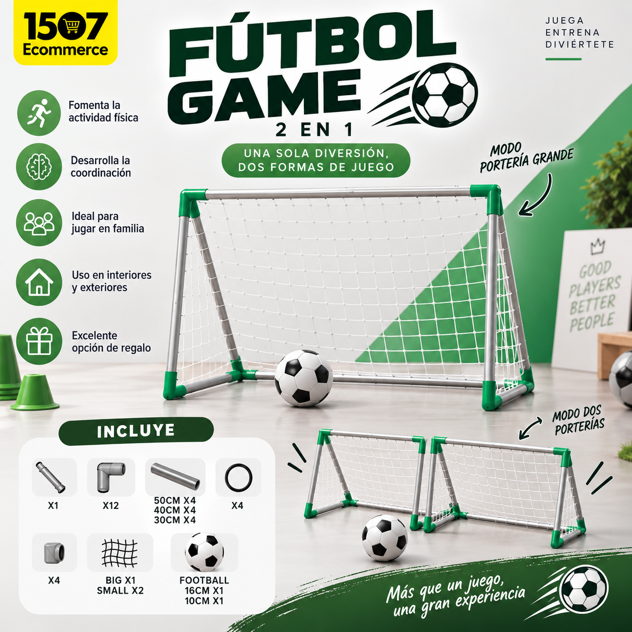 ⚽ Fútbol Game 2 en 1 – Portería Infantil