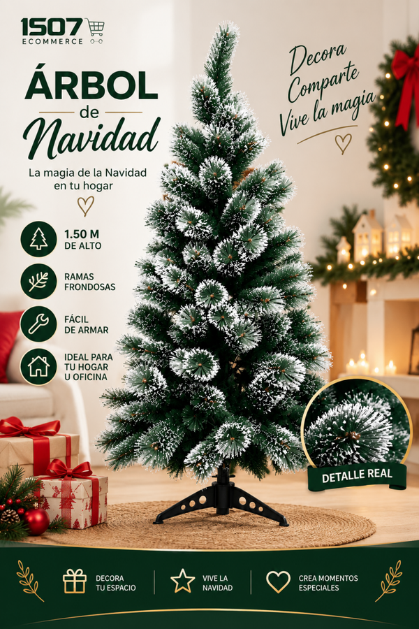 🎄 Árbol de Navidad Nevado de 1.50 m