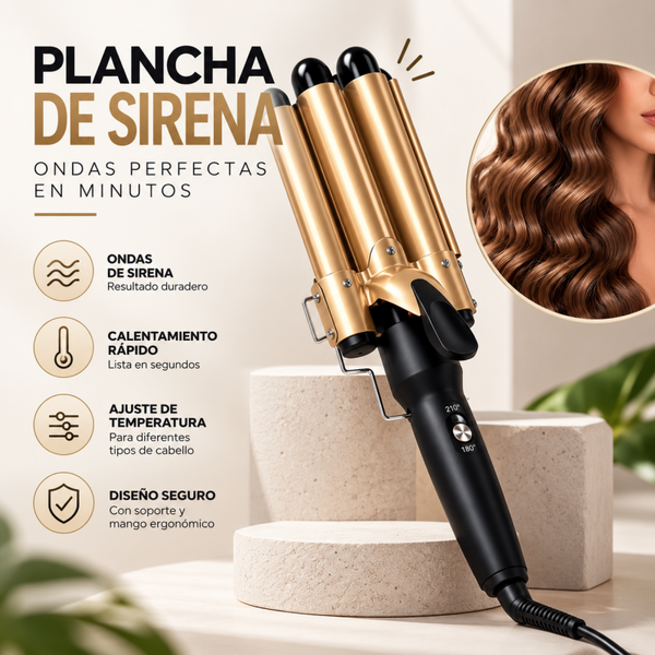 Plancha de Sirena para Cabello – Ondas Profesionales