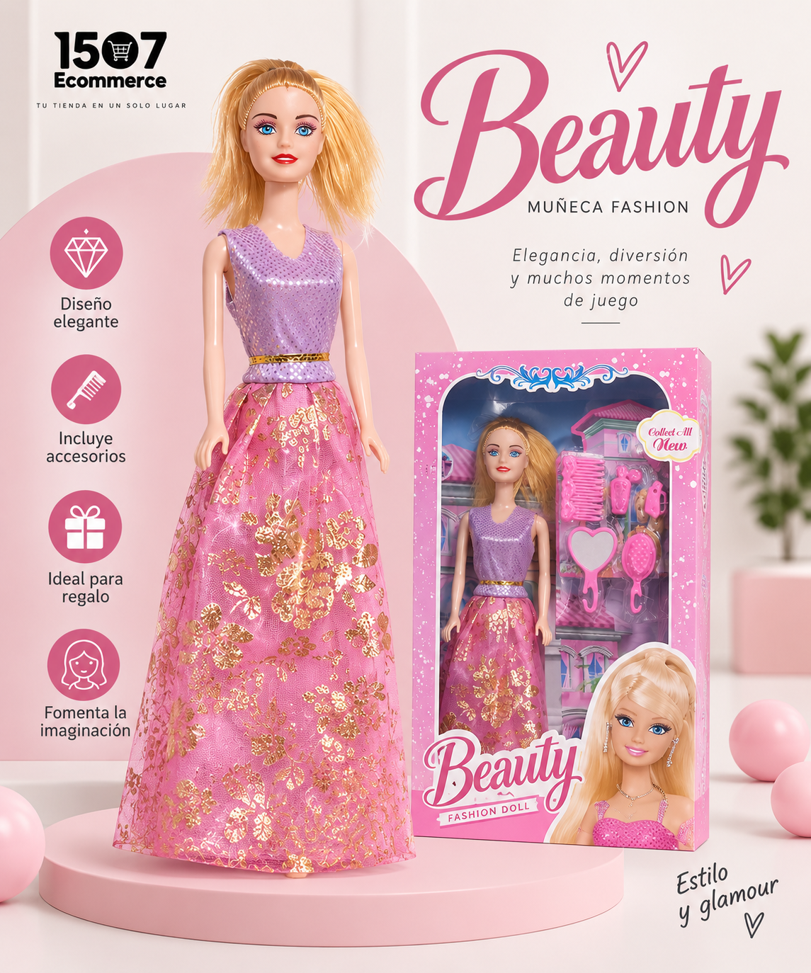💄👗Muñeca Beauty con Accesorios