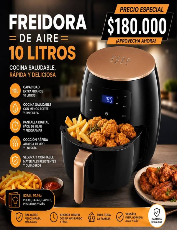 Freidora de Aire Digital de 10 Litros