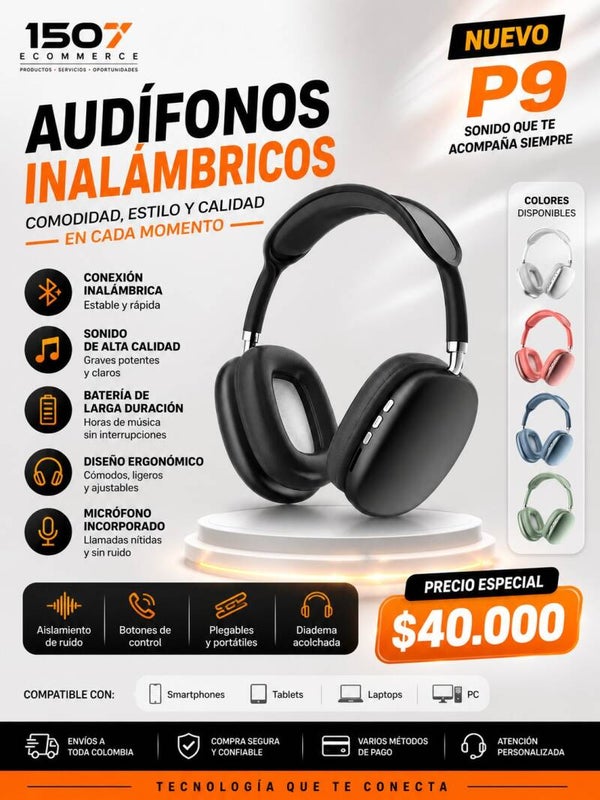 Audífonos Inalámbricos de Diadema P9