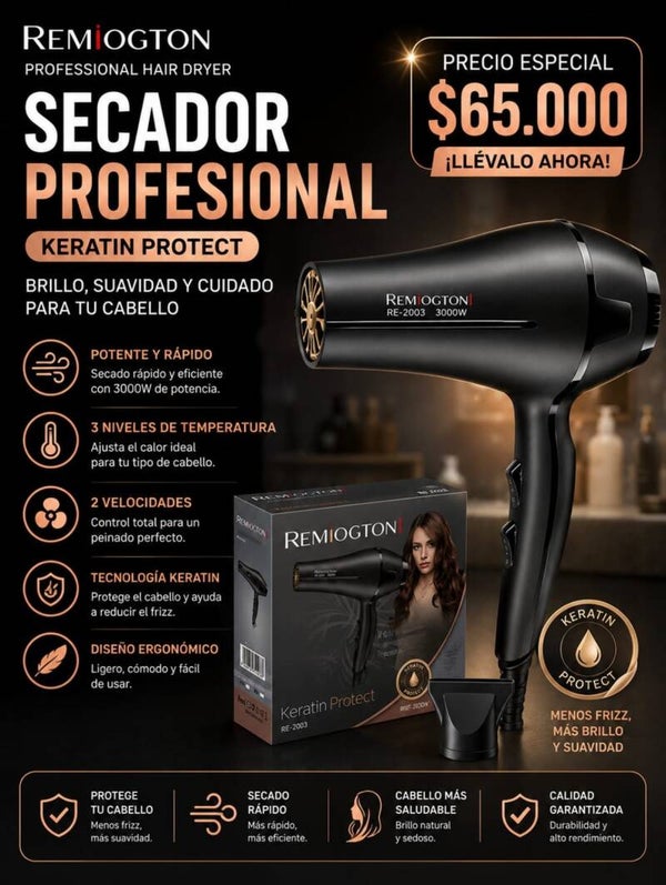 Secador de Cabello Profesional Remiogton 3000W