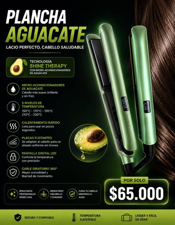 Plancha Alisadora de Aguacate