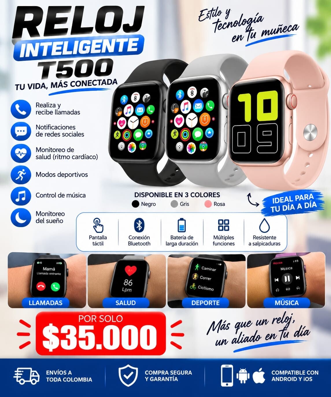 Reloj Inteligente T500