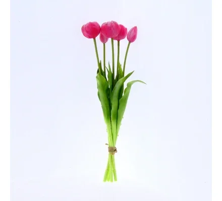 Real Touch Tulip Peony Donker Pink