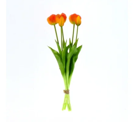 Real Touch Tulip Peony Orange