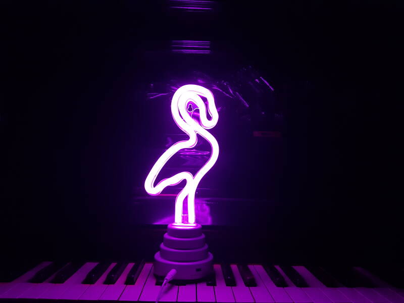 lichtgevende flamingo