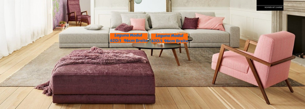 Laguna Sitzelement 620/1 , mit Lehne , ohne Lehnkissen , Stoffgruppe 64 , Modul 120Tiefe x 96cm Breite