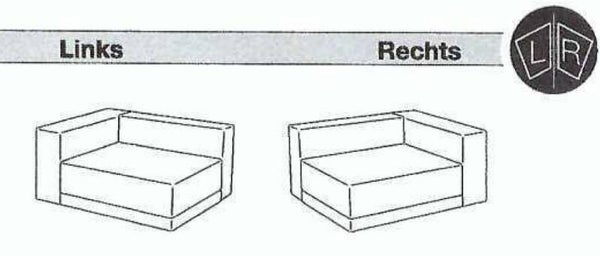 Laguna Eckelement 620/3 , mit Lehne , ohne Ecklehnkissen , Stoffgruppe 64 , Modul 120Tiefe x 120cm Breite x 62cm Höhe rechts oder links wählbar !