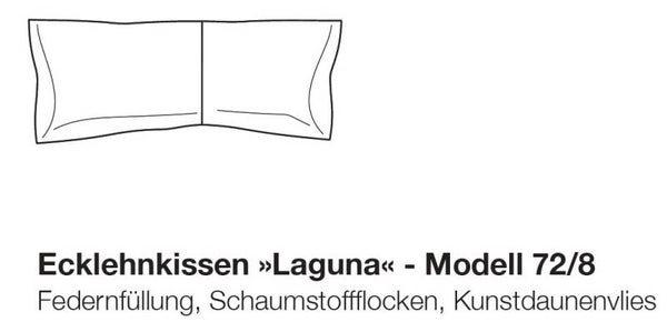 Laguna Ecklehnkissen für Laguna 620/3 Eckelement  :, Modell 72/8 , Breite 96cm , Höhe 50cm , Tiefe 96cm , Stoffgruppe 64