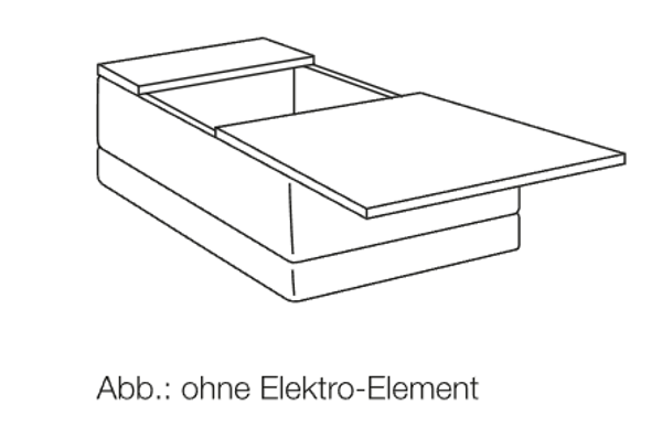 Laguna Tischelement Modell 622/0 mit oder ohne Elektro Einbaudosen in 4 Holzarten wählbar , Stoffgruppe 64