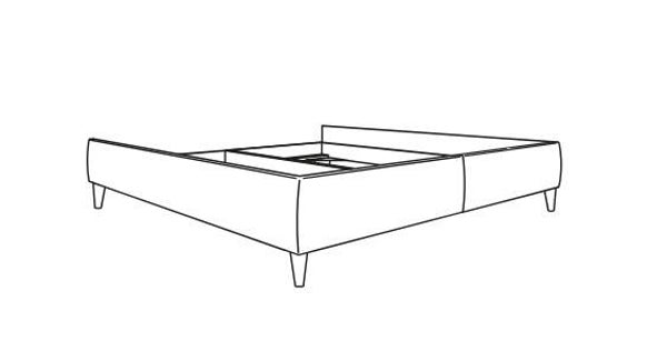 Joka Calma Doppelbett , Modell System 2490/0 mit Füßen nach Wahl , nur Bettgestell , ohne Stauraum , Lattenrost + Matratze + Kopfhaupt extra bestellen ,  Stoffgruppe 64 - Teil 1