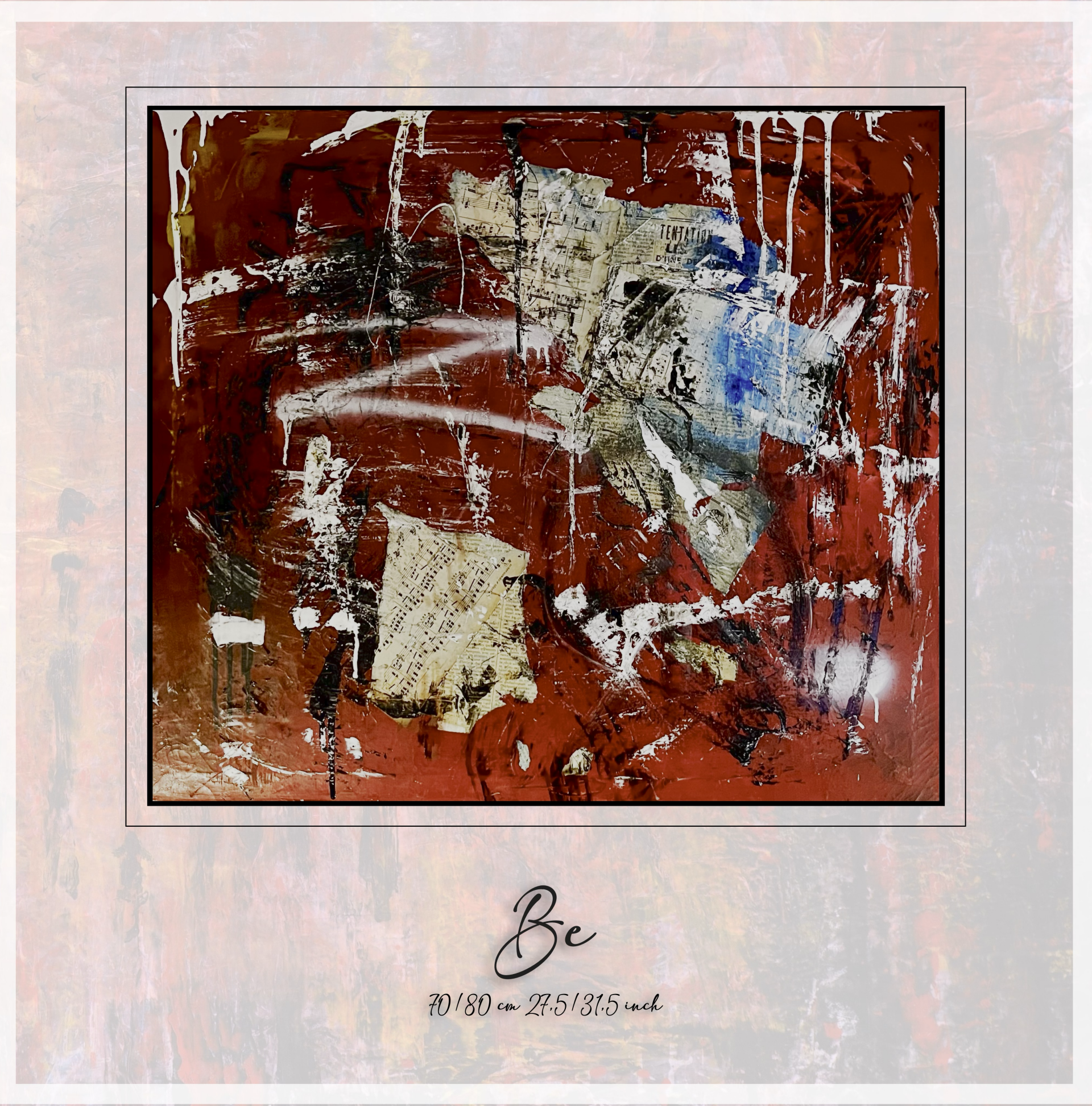 Peinture de l'artiste belge Patrice Walter Biarent, connu sous le nom de Walter.B  "BE"