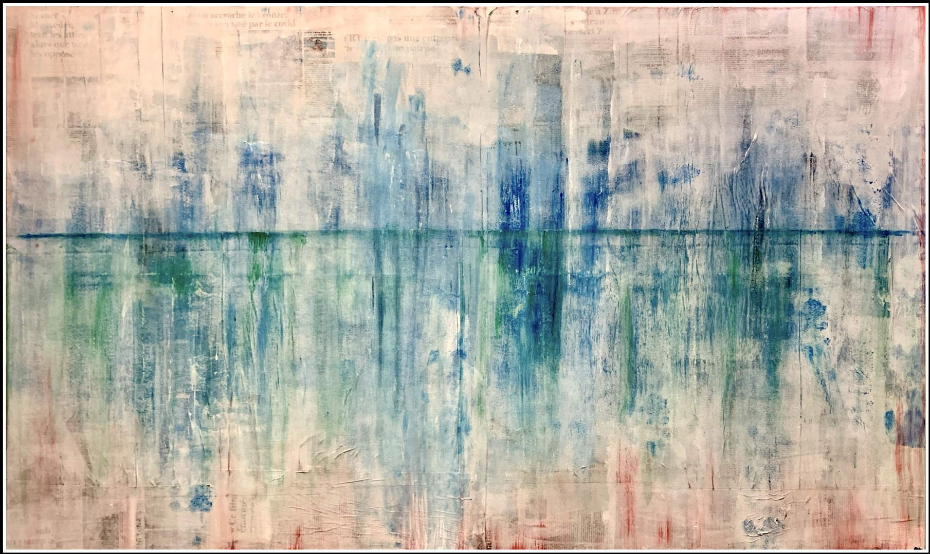 Peinture de l'artiste belge Patrice Walter Biarent, connu sous le nom de Walter.B  "LES QUAIS"