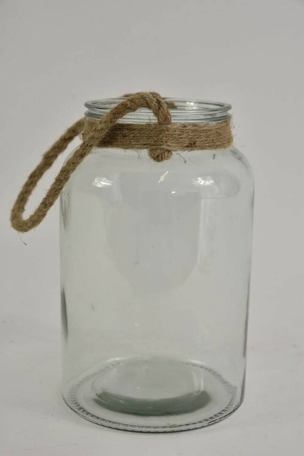 Glasvaas "Quinty"met jute touw