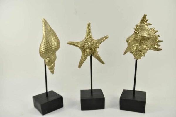 Schelp en zeester goud 