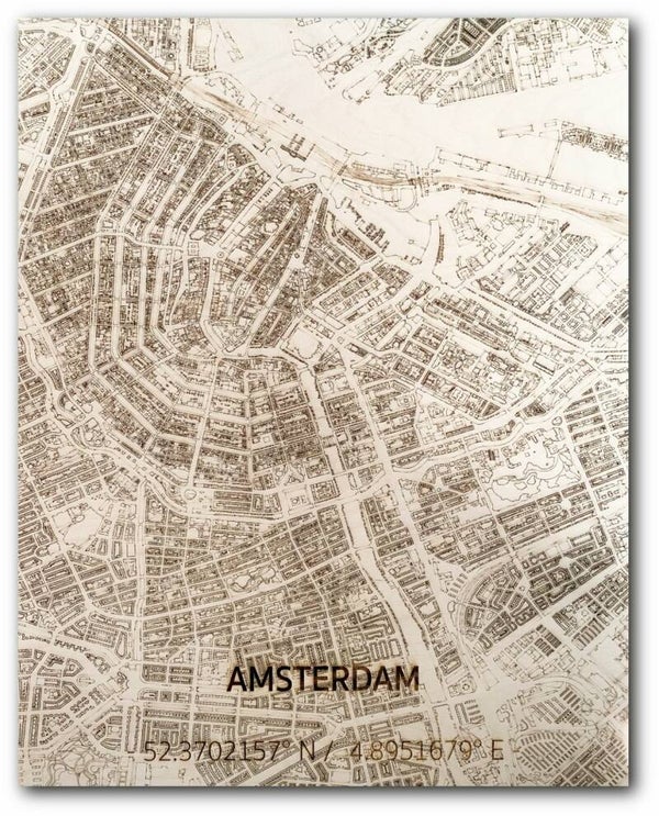 Unieke full detail citymap van Amsterdam