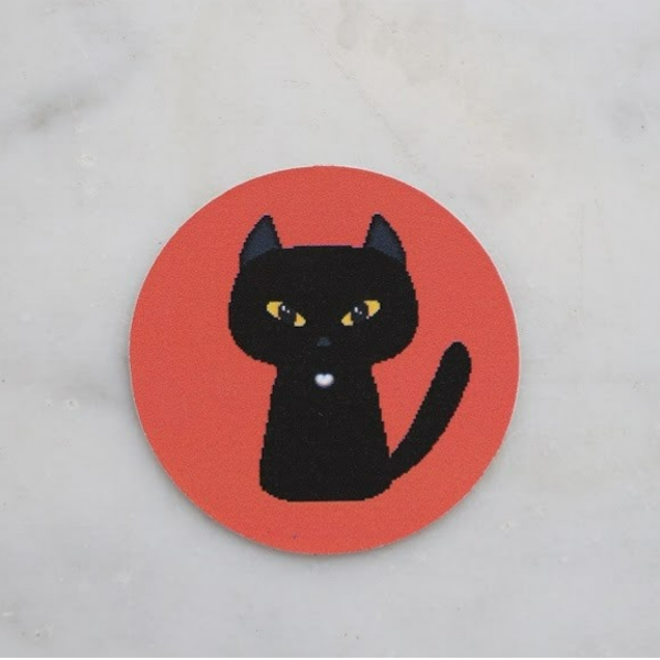 Zwarte Kat Sticker Groot
