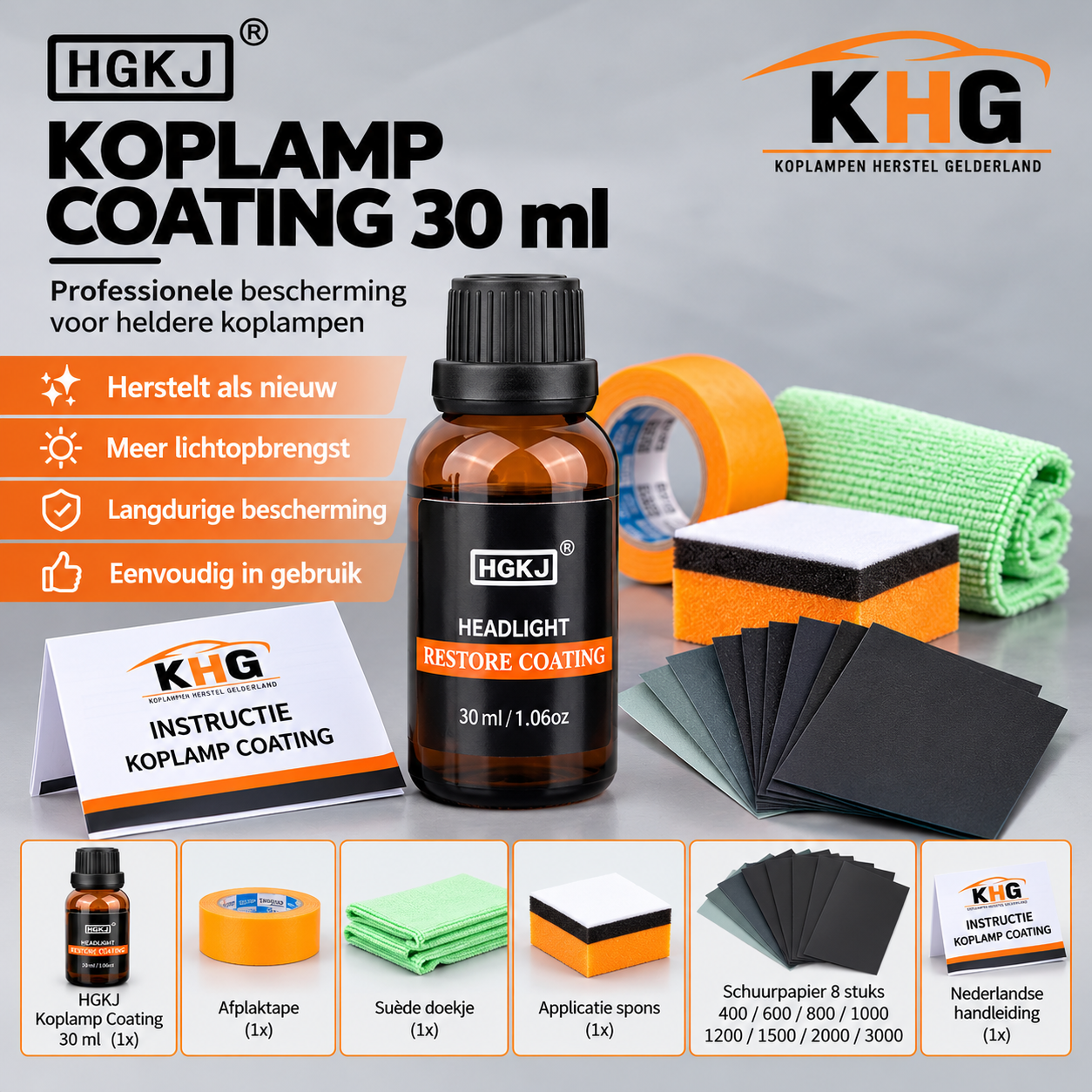 HGKJ Koplamp Coating met UV bescherming 30ML