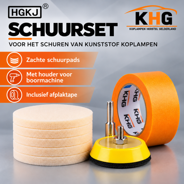 HGKJ Koplamp schuurpadset 8 delig
