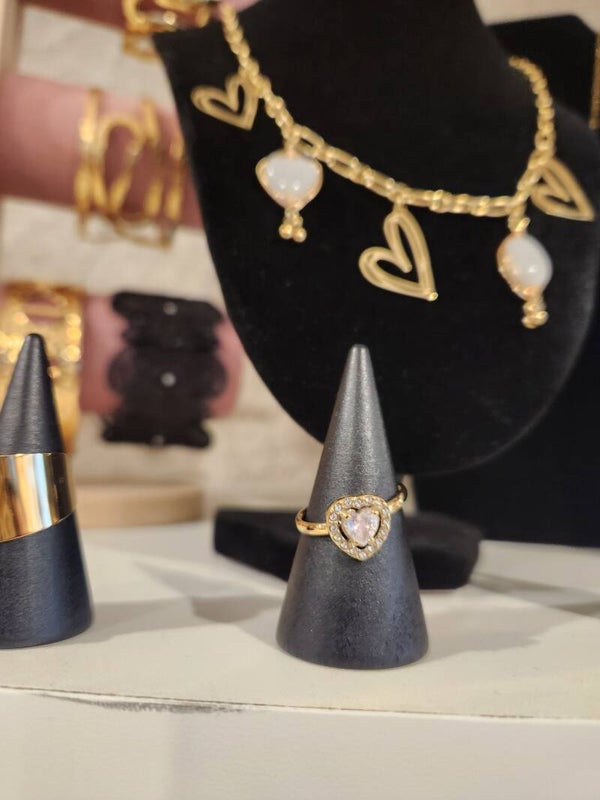 Bague strass cœur