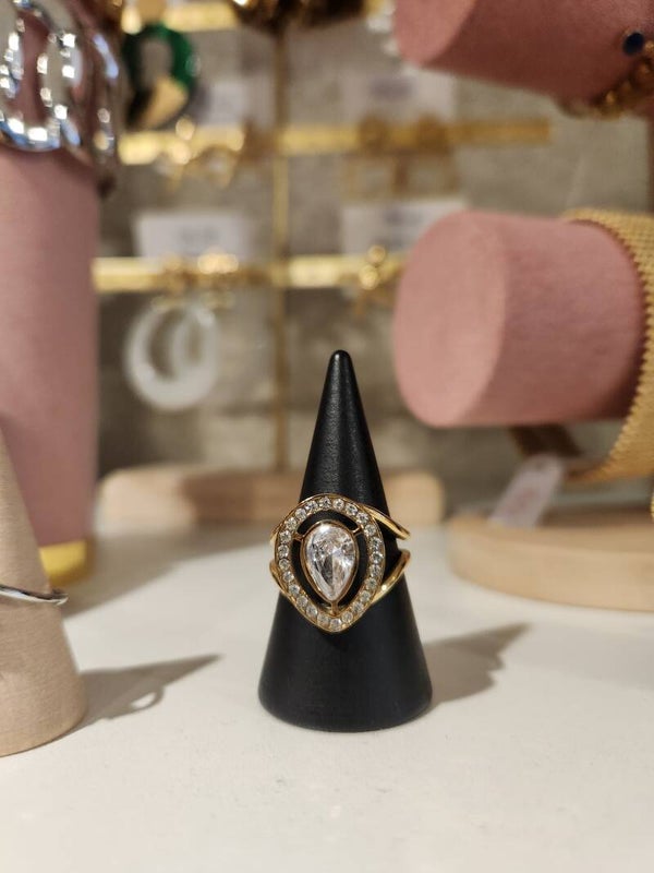Bague gros strass