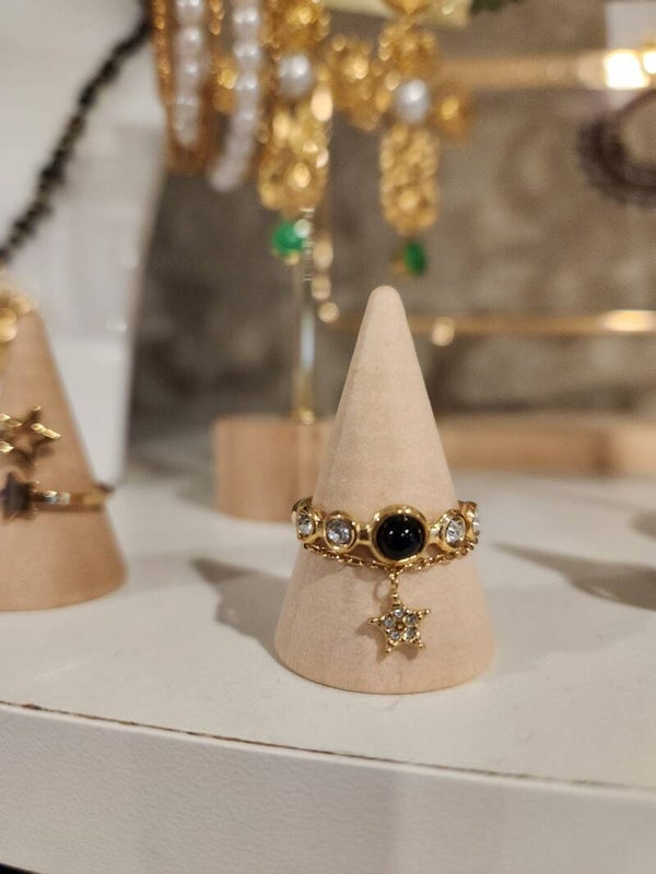 Bague étoile strass avec pierre