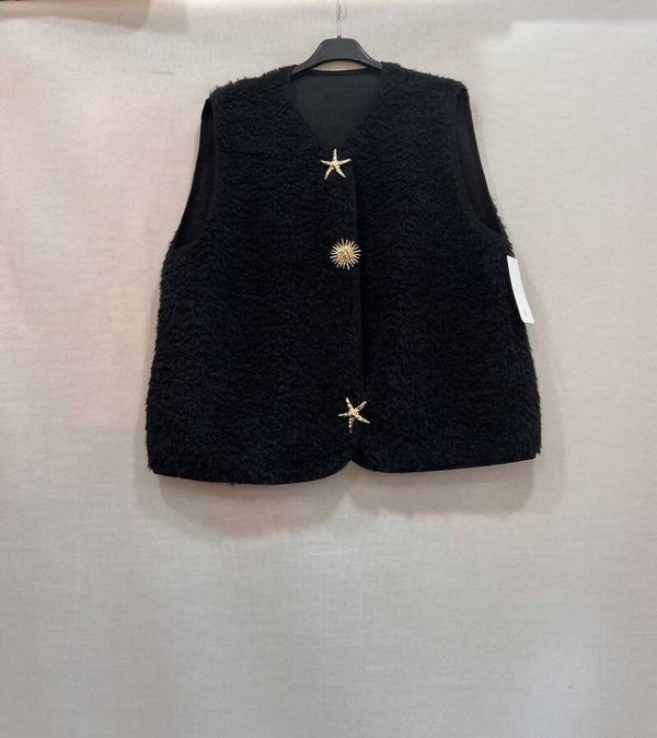 Veste moumoute broches