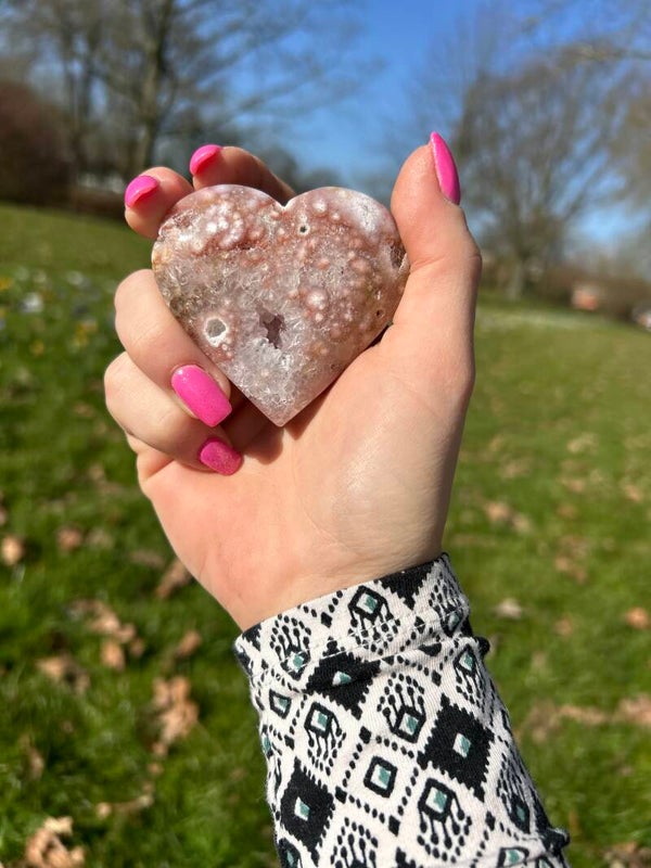 Roze Agaat Hart ||