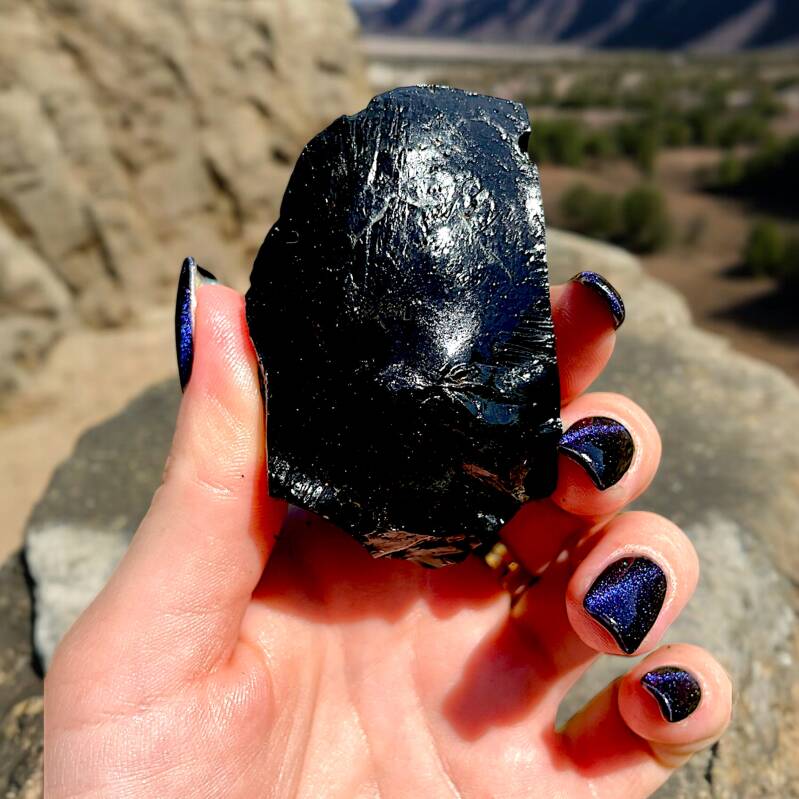 Zwarte Obsidiaan Ruw L / XL
