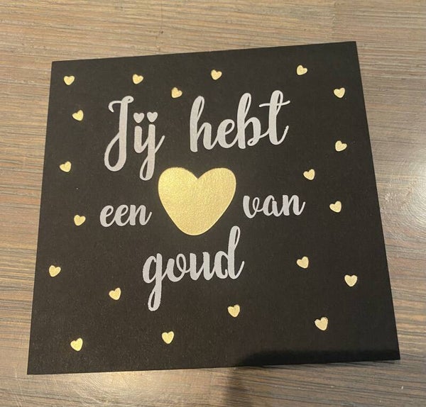 Stevige kartonnen kaart: jij hebt een hart van goud
