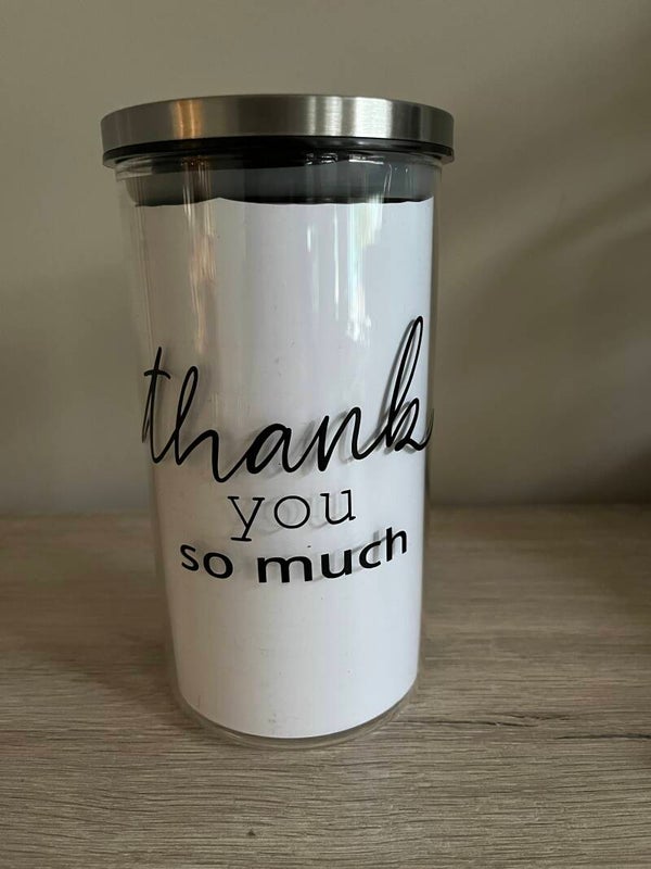 Glazen pot ‘Thank you so much’