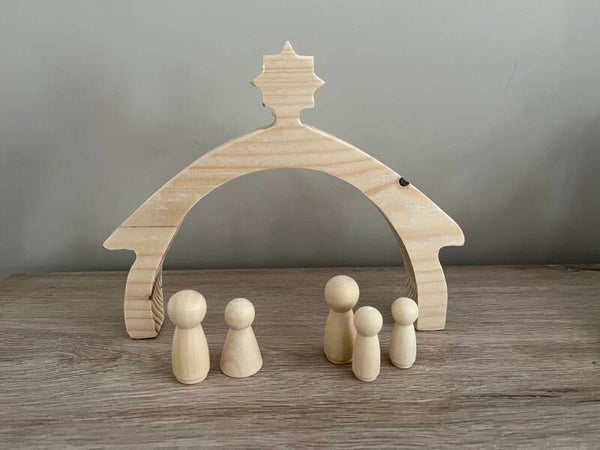 Houten kerststalletje