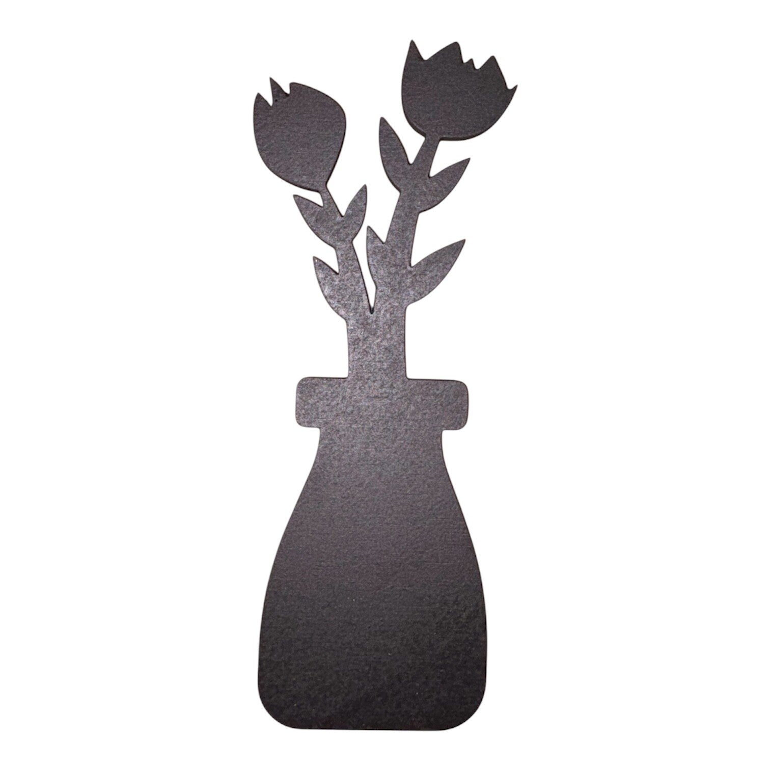 Houten vaas 2 bloemen