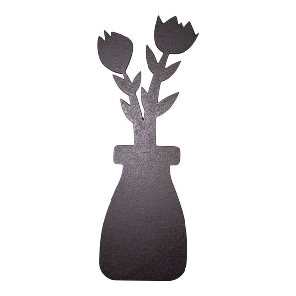 Houten vaas 2 bloemen