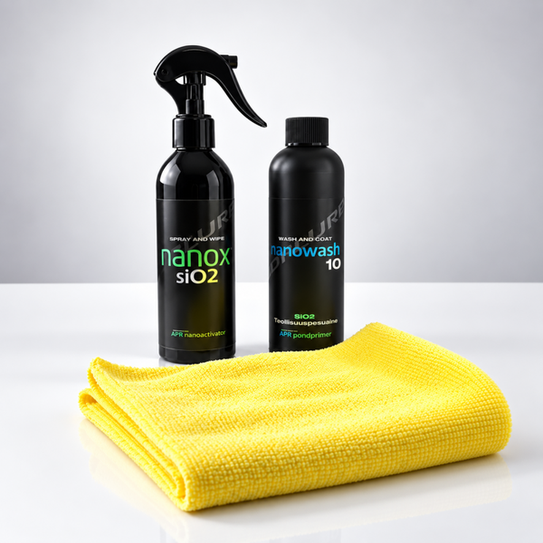 nanox® SiO₂ PREMIUM – keraaminen auton nanopinnoitepaketti 2 × 250 ml