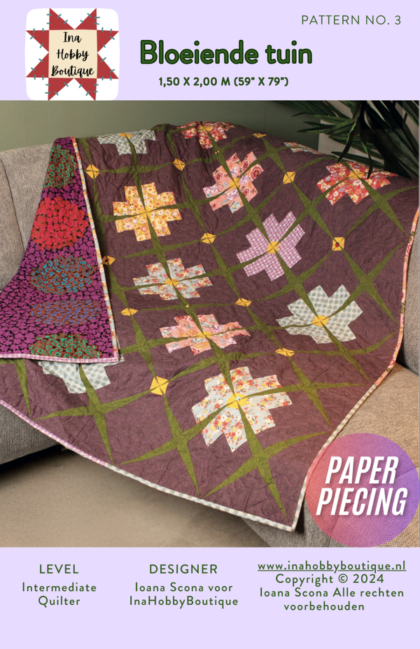 Bloeiende tuin - quilt stof pakket en patroon