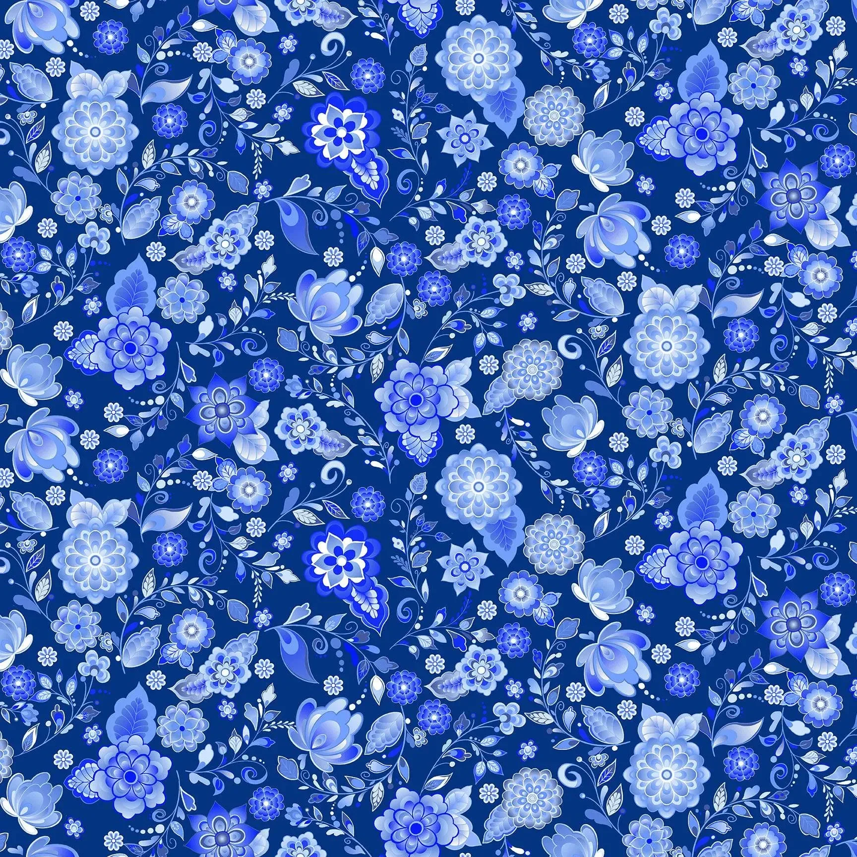 1690_B Floret Cobalt - Makower UK - Amsterdam by Libs Elliot