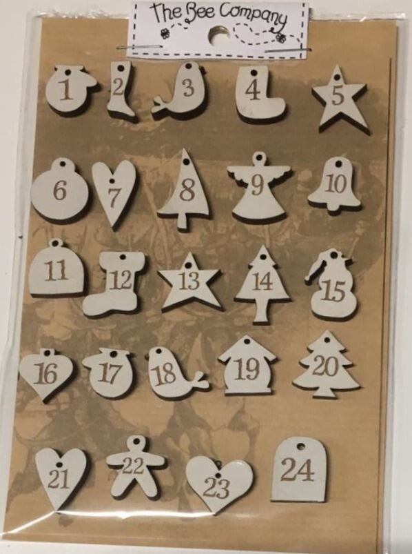 Knopen - Les Boutis de Lucie 24 small Adventcalendar buttons - Cream