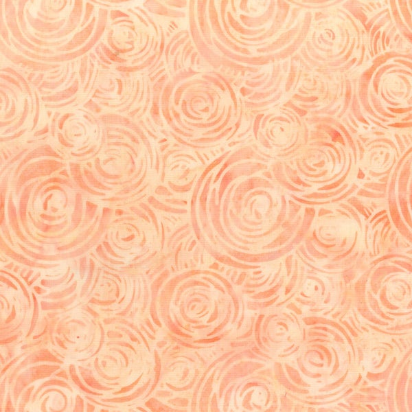 Anthology Batik Stof - 2229QX  Frosting, Circular Rose Peach