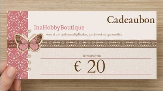 Cadeaubon ter waarde van €20