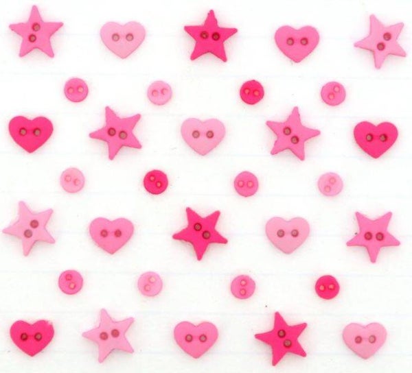 Knopen - Micro Mini Shapes Hot Pink