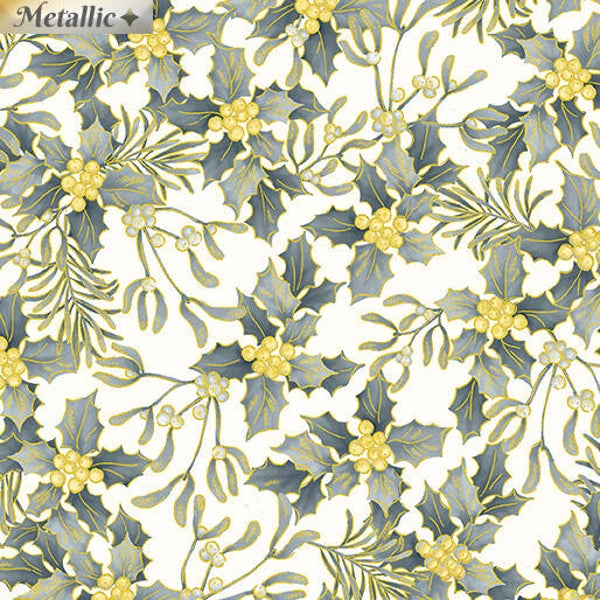 Rejoice, Holly & Mistletoe Cream/Gold (Kerst)