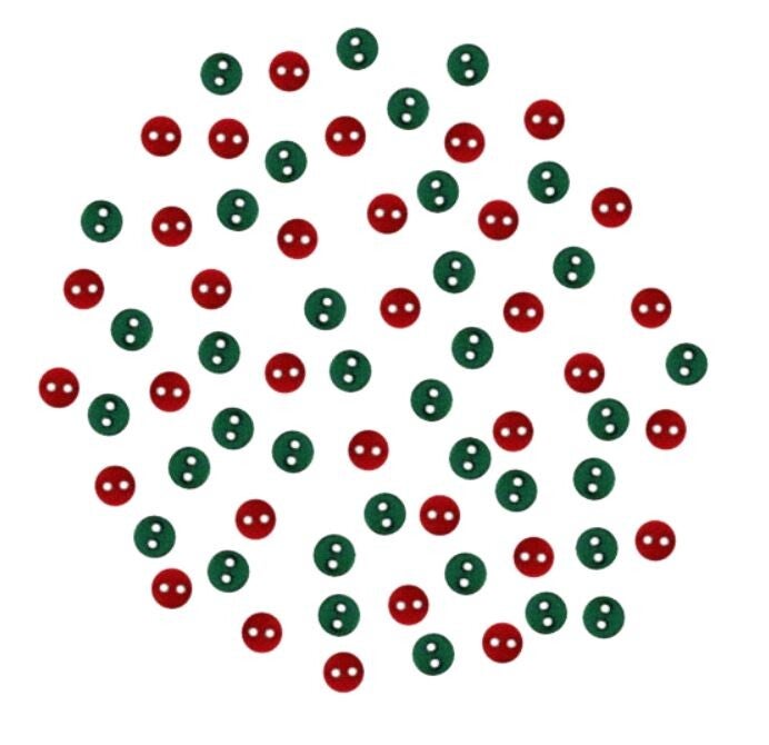 Knopen - Micro Mini Round Red & Green